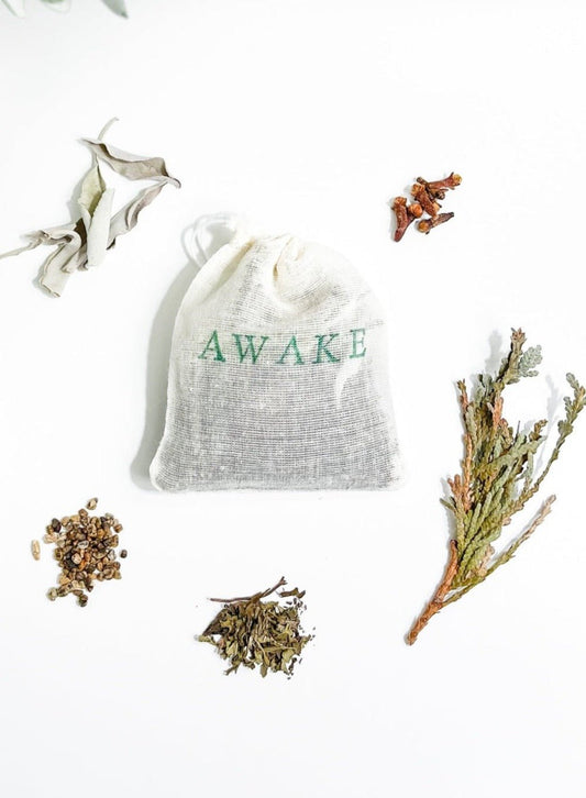 AWAKE POUCH | Scent Bag | Sage, Cloves, Cedar, Cardamom, & Peppermint