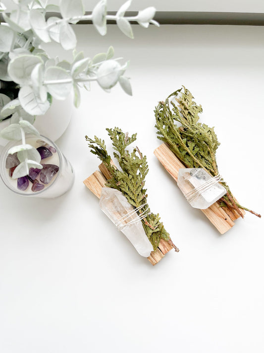 CEDAR CLEANSE KIT | Palo Santo, Cedar, & Quartz