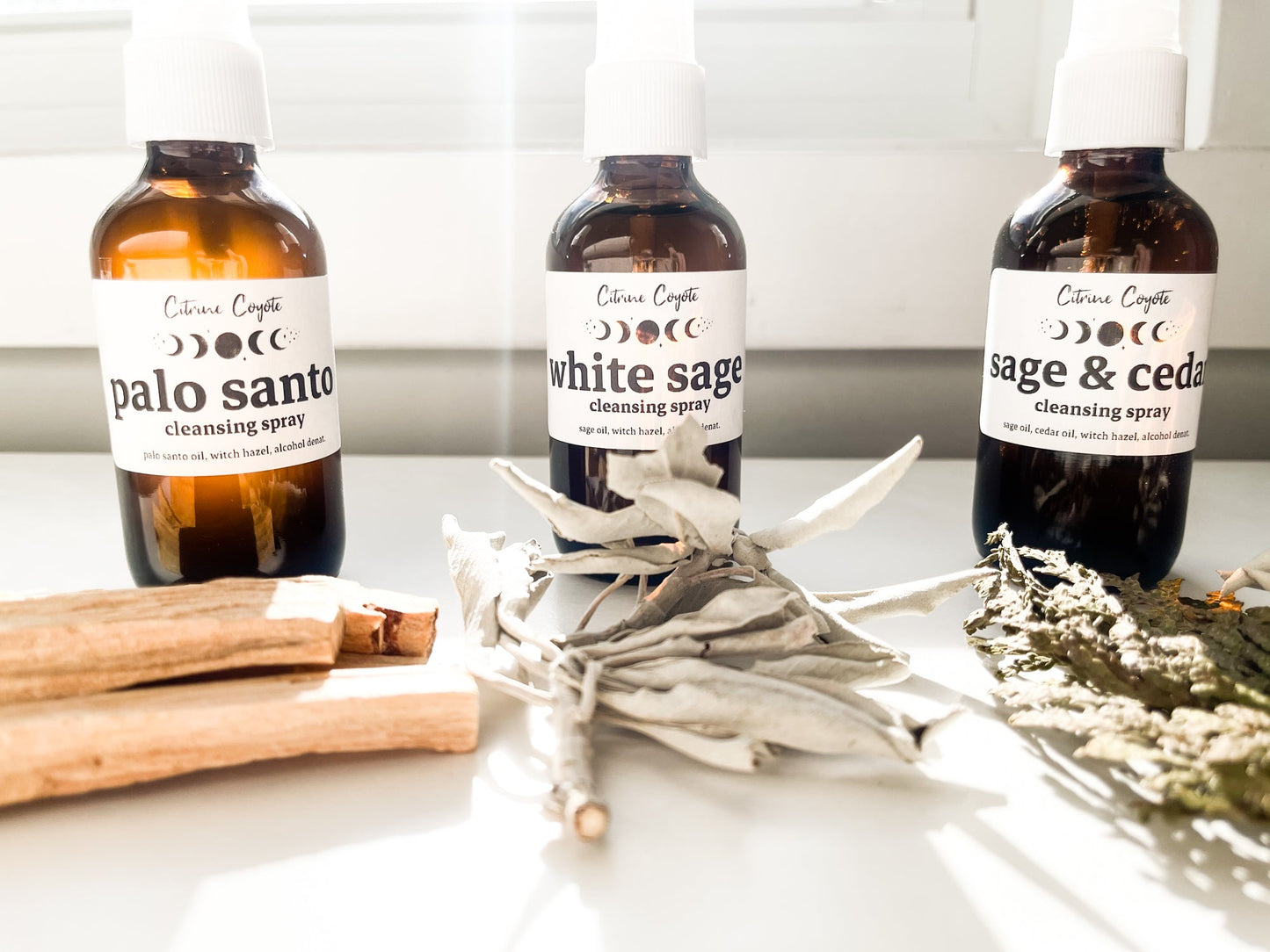 PURIFY & CLEANSE TRIO | Smokeless Sprays | Palo Santo, Sage, & Cedar