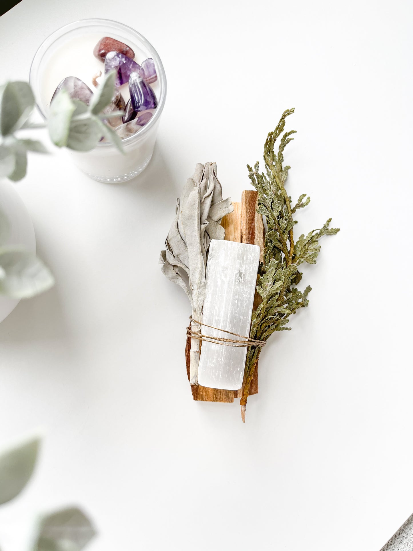 SAGE & CEDAR CLEANSE | Palo Santo, Sage, Cedar, & Selenite